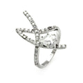 Closeout-Silver 925 Rhodium Plated Entangled CZ Ring - STR00178 | Silver Palace Inc.