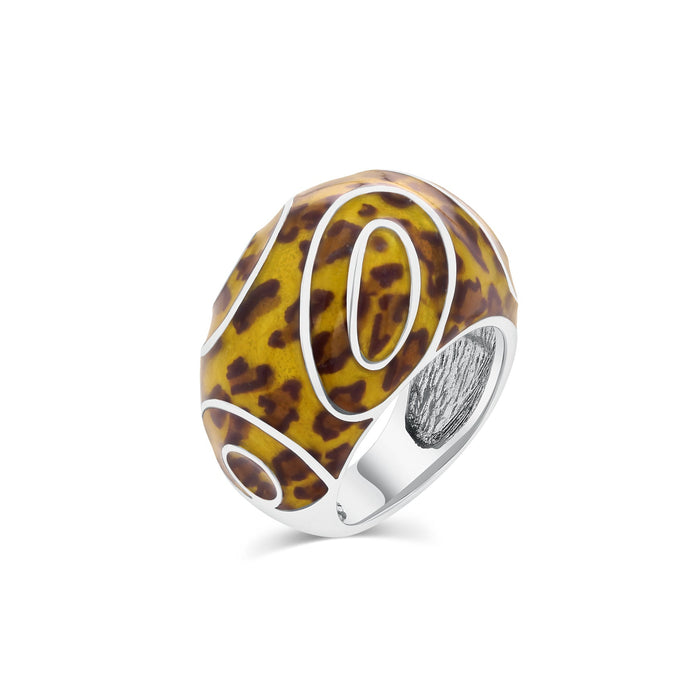 Clearance-Silver 925 Rhodium Plated Leopard Spot Pattern Ring - BGR00154