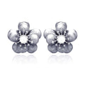 Closeout-Silver 925 Rhodium Plated Multiple Round Clear CZ Stud Earrings - BGE00183 | Silver Palace Inc.