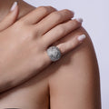 Clearance-Silver 925 Rhodium Plated Pave Set CZ Ring - STR00137
