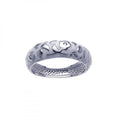 Closeout-Silver 925 Rhodium Plated White Enamel Flower Ring - BGR00215 | Silver Palace Inc.