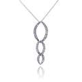 Closeout-Silver Clear 925 CZ Rhodium Plated Oval Link Pendant Necklace - STP00117 | Silver Palace Inc.