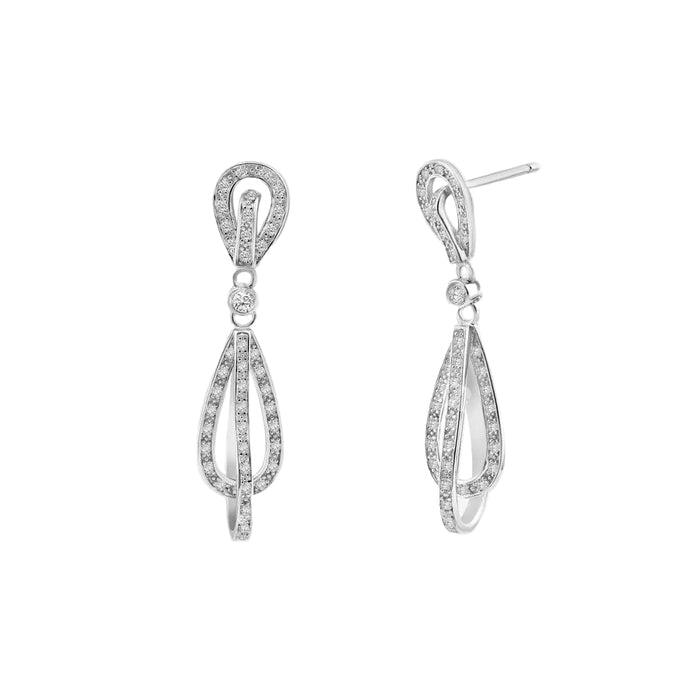 Closeout-Silver Rhodium 925 Plated Micro Pave Clear Open Teardrop CZ Dangling Earrings - ACE00016CLR | Silver Palace Inc. #color_clear