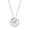 Compass Necklace in Sterling Silver with Diamond (.01ct)