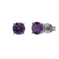 Created Alexandrite Stud Earrings in 14kt White Gold (5mm)