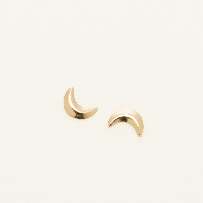 Crescent Moon Stud Earrings in 14kt Yellow Gold