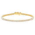 Crislu Cubic Zirconia Tennis Bracelet in Sterling Silver with 18kt Yellow Gold Finish