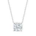 Crislu Cushion Cut Cubic Zirconia Bliss Necklace in Sterling Silver with Platinum Finish