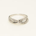 Criss Cross Fashion Ring in Sterling Silver with Diamonds (1/20ct tw)