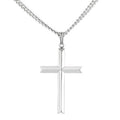Cross Necklace in Sterling Silver with Stainless Steel Chain