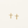 Cross Stud Earrings in 14kt Yellow Gold