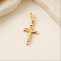 Cross with Christ Pendant in 18K Gold