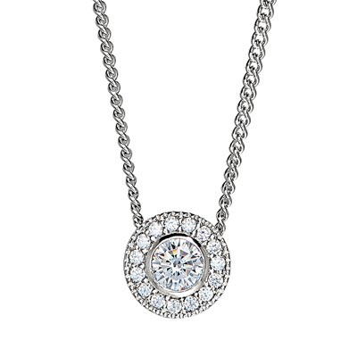 Cubic Zirconia April Necklace in Sterling Silver