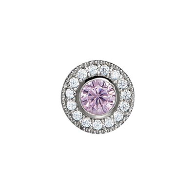 Cubic Zirconia October Charm in Sterling Silver