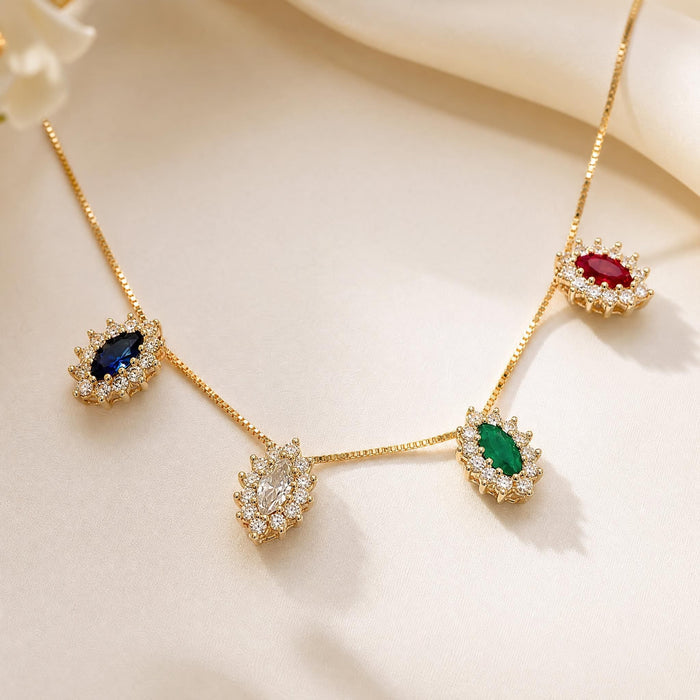 Cubic Zirconia Pendant in 18K Gold