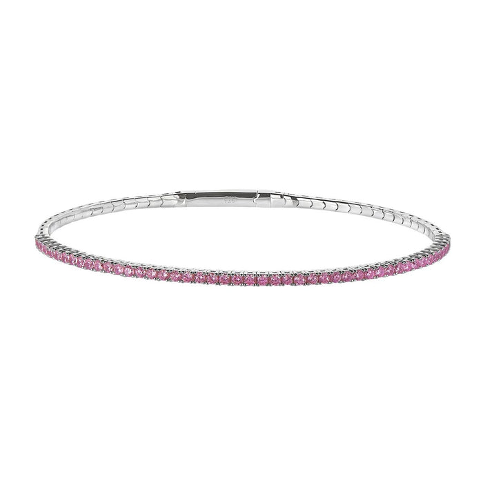 Cubic Zirconia Pink October Bracelet in Sterling Silver