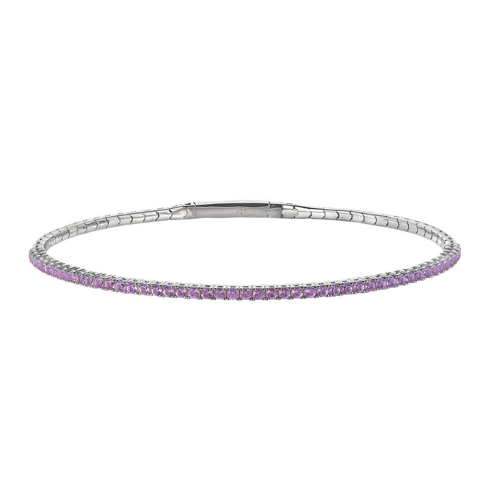 Cubic Zirconia Purple June Bracelet in Sterling Silver