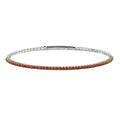 Cubic Zirconia Red July Bracelet in Sterling Silver