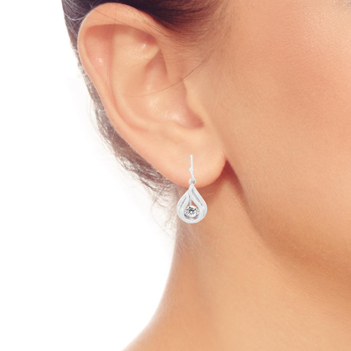 Cubic Zirconia Tear Drop Earrings in Sterling Silver