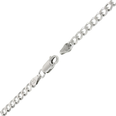 Curb Chain in Sterling Silver (20inches and 4.7mm)