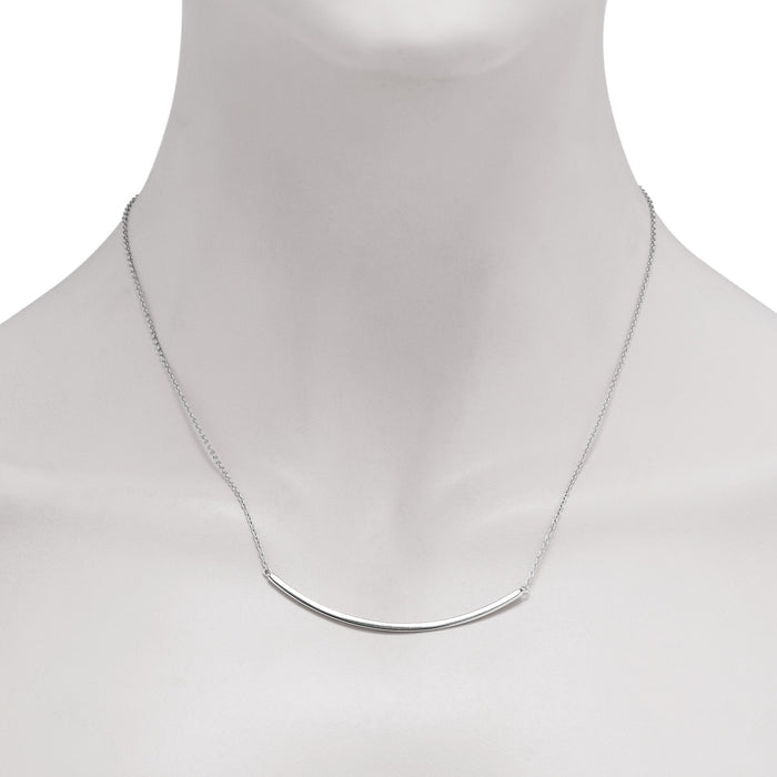 Curved Bar Necklace in Sterling Silver
