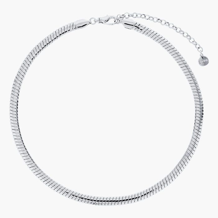Dahna Herringbone Necklace - Silver