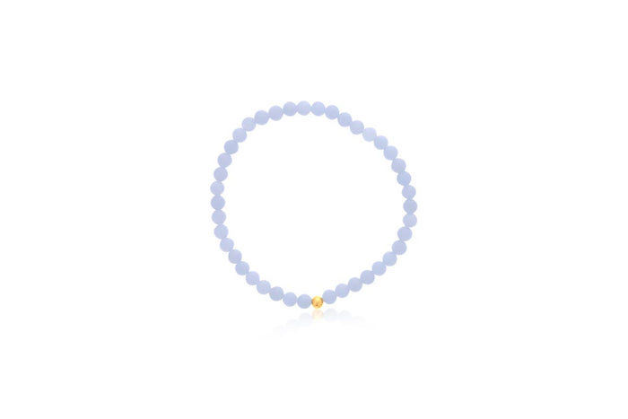 Dee Berkley Angelite Bead Bracelet in 14kt Gold Filled (4mm bead)