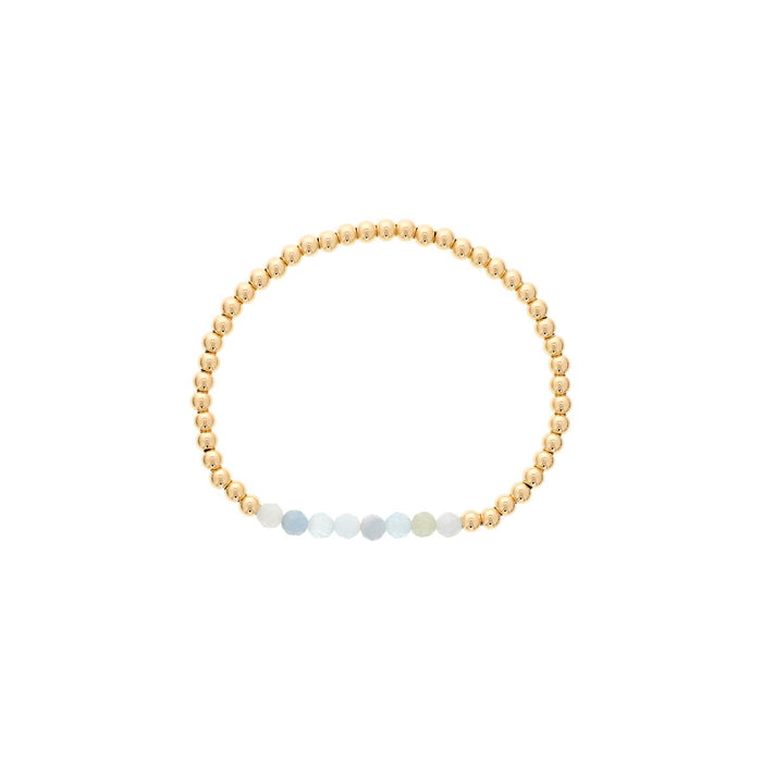 Dee Berkley Aquamarine Bead Bracelet in 14kt Gold Filled (4mm beads)