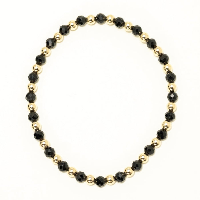 Dee Berkley Black Spinel Bead Bracelet in 14kt Gold Filled (4mm bead)