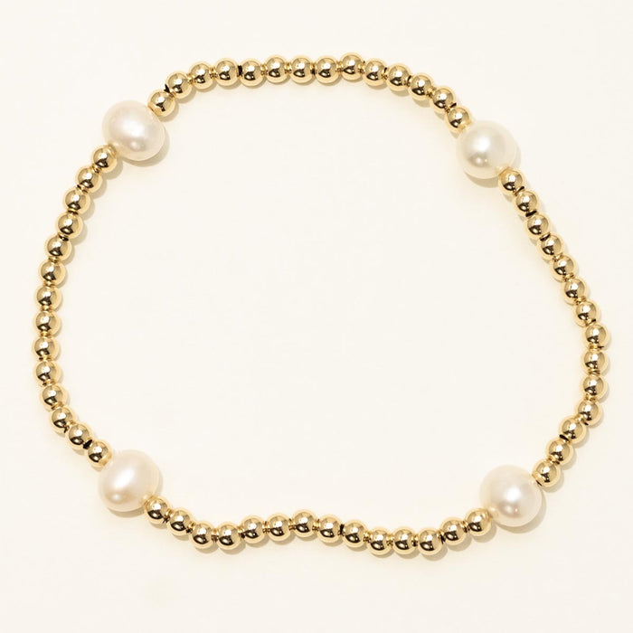 Dee Berkley Cultured Freshwater Pearl Bead Bracelet in 14kt Gold Filled (6mm pearls)