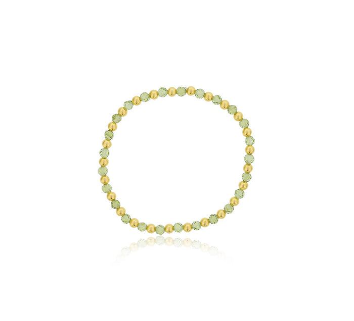 Dee Berkley Peridot Bead Bracelet in 14kt Gold Filled (4mm beads)