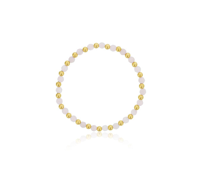 Dee Berkley Rose Quartz Bead Bracelet in 14kt Gold Filled (4mm beads)