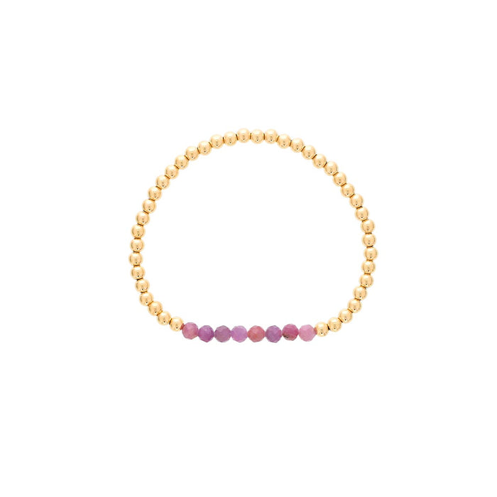 Dee Berkley Ruby Bead Bracelet in 14kt Gold Filled (4mm beads)