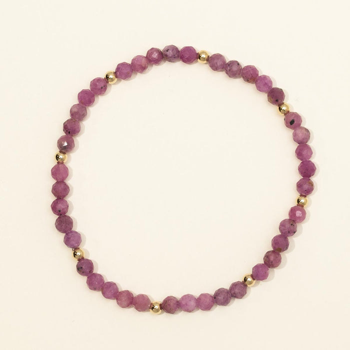 Dee Berkley Ruby Bead Bracelet in 14kt Gold Filled (4mm beads)