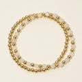 Dee Berkley "Team Bride" Moonstone with 14kt Gold Filled Bead Two Bracelet Bridal Gift Box Set (4mm beads)