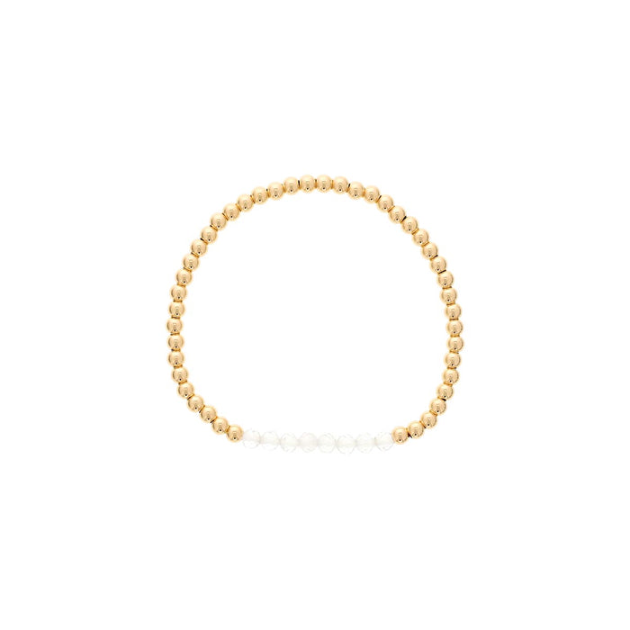 Dee Berkley White Topaz Bead Bracelet in 14kt Gold Filled (4mm beads)
