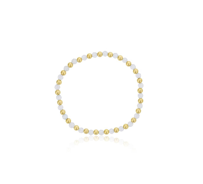 Dee Berkley White Topaz Bead Bracelet in 14kt Gold Filled (4mm beads)
