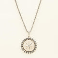 Diamond Compass Necklace in Sterling Silver