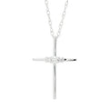 Diamond Cross Necklace in Sterling Silver (1/10ct tw)