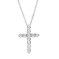 Diamond Cross Necklace in Sterling Silver (1/10ct tw)
