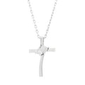 Diamond Cross Necklace in Sterling Silver (1/20ct tw)