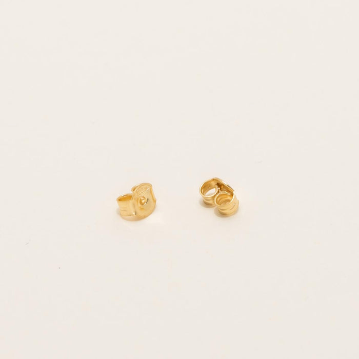 Diamond Cut Heart Stud Earrings in 14kt Yellow Gold