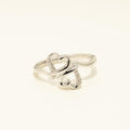 Diamond Double Heart Ring in Sterling Silver (1/20ct tw)