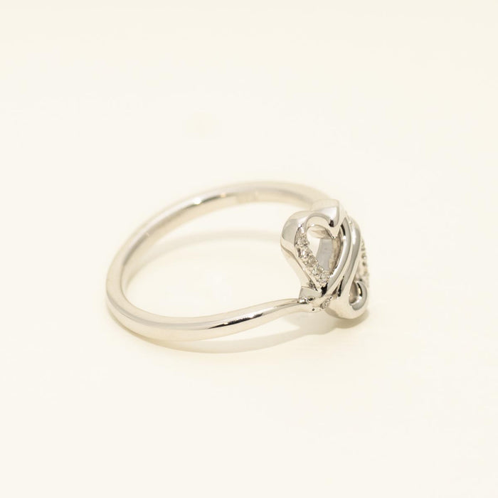 Diamond Double Heart Ring in Sterling Silver (1/20ct tw)
