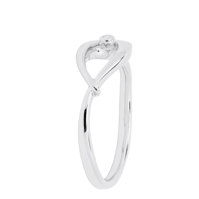 Diamond Knot Ring in Sterling Silver (.01ct)