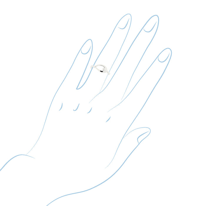 Diamond Knot Ring in Sterling Silver (.01ct)