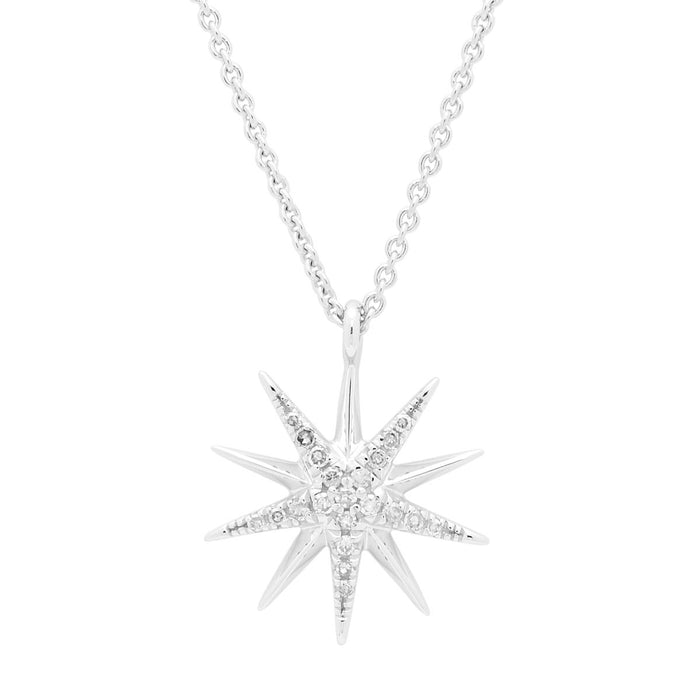 Diamond Star Necklace in Sterling Silver (1/10ct tw)
