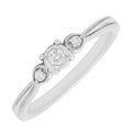 Diamond Three Stone Promise Ring in Sterling Silver (1/10ct tw)