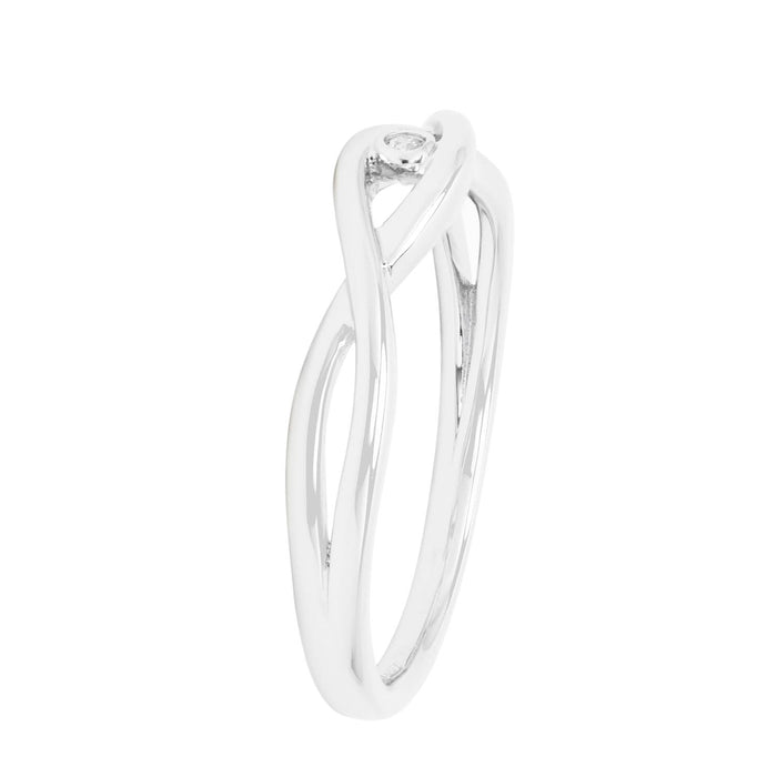 Diamond Twist Ring in Sterling Silver (.01ct)