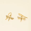 Dragonfly Earrings with Diamonds in 10kt Yellow Gold